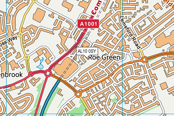 AL10 0SY map - OS VectorMap District (Ordnance Survey) AL10 0SY map - OS VectorMap District (Ordnance Survey)