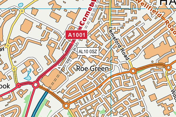AL10 0SZ map - OS VectorMap District (Ordnance Survey) AL10 0SZ map - OS VectorMap District (Ordnance Survey)
