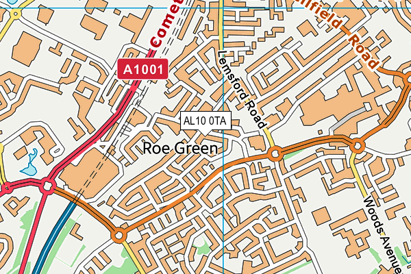 AL10 0TA map - OS VectorMap District (Ordnance Survey) AL10 0TA map - OS VectorMap District (Ordnance Survey)