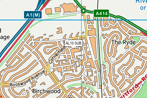 AL10 0UB map - OS VectorMap District (Ordnance Survey) AL10 0UB map - OS VectorMap District (Ordnance Survey)