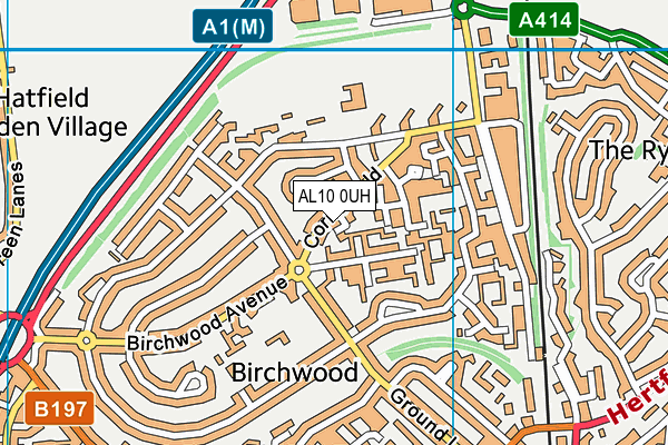 AL10 0UH map - OS VectorMap District (Ordnance Survey) AL10 0UH map - OS VectorMap District (Ordnance Survey)