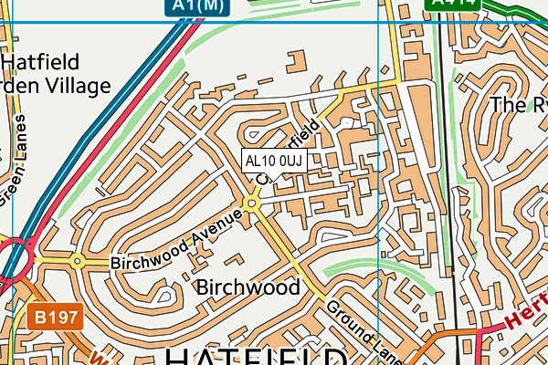 AL10 0UJ map - OS VectorMap District (Ordnance Survey) AL10 0UJ map - OS VectorMap District (Ordnance Survey)