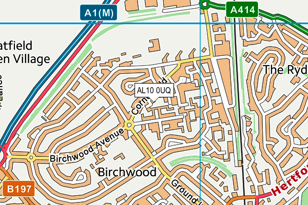 AL10 0UQ map - OS VectorMap District (Ordnance Survey)