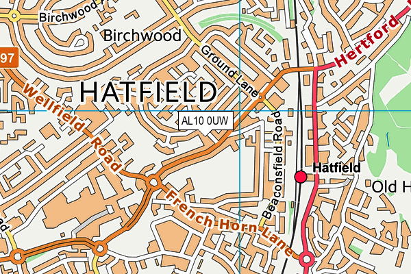 AL10 0UW map - OS VectorMap District (Ordnance Survey) AL10 0UW map - OS VectorMap District (Ordnance Survey)