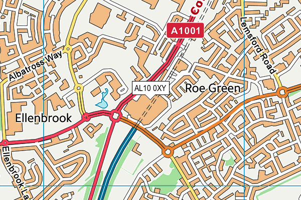AL10 0XY map - OS VectorMap District (Ordnance Survey) AL10 0XY map - OS VectorMap District (Ordnance Survey)