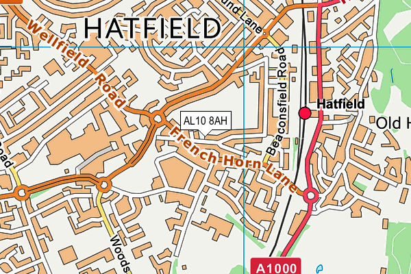 AL10 8AH map - OS VectorMap District (Ordnance Survey) AL10 8AH map - OS VectorMap District (Ordnance Survey)