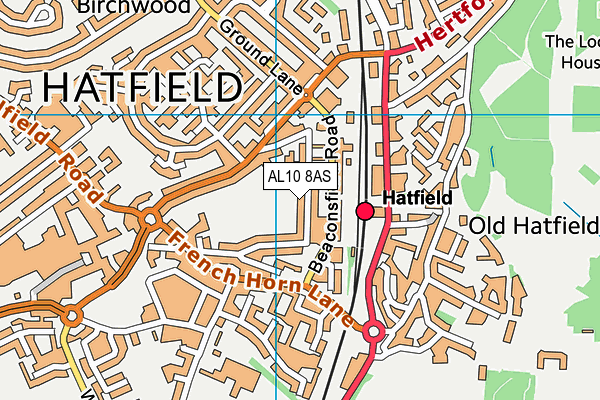 AL10 8AS map - OS VectorMap District (Ordnance Survey) AL10 8AS map - OS VectorMap District (Ordnance Survey)