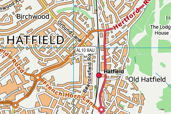 AL10 8AU map - OS VectorMap District (Ordnance Survey) AL10 8AU map - OS VectorMap District (Ordnance Survey)