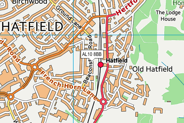 AL10 8BB map - OS VectorMap District (Ordnance Survey) AL10 8BB map - OS VectorMap District (Ordnance Survey)