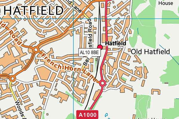 AL10 8BE map - OS VectorMap District (Ordnance Survey) AL10 8BE map - OS VectorMap District (Ordnance Survey)