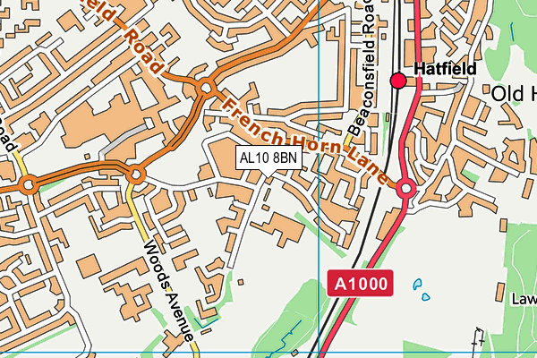 AL10 8BN map - OS VectorMap District (Ordnance Survey) AL10 8BN map - OS VectorMap District (Ordnance Survey)