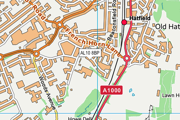 AL10 8BP map - OS VectorMap District (Ordnance Survey) AL10 8BP map - OS VectorMap District (Ordnance Survey)