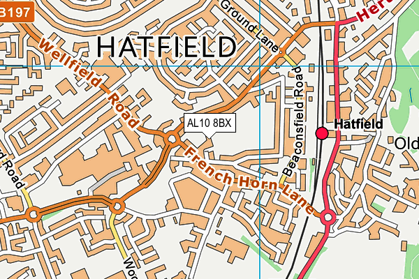 AL10 8BX map - OS VectorMap District (Ordnance Survey) AL10 8BX map - OS VectorMap District (Ordnance Survey)