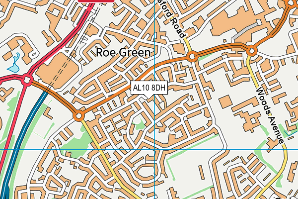 AL10 8DH map - OS VectorMap District (Ordnance Survey) AL10 8DH map - OS VectorMap District (Ordnance Survey)