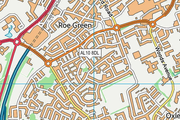 AL10 8DL map - OS VectorMap District (Ordnance Survey) AL10 8DL map - OS VectorMap District (Ordnance Survey)