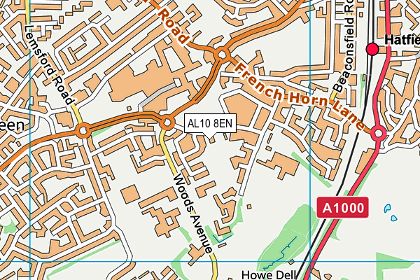 AL10 8EN map - OS VectorMap District (Ordnance Survey) AL10 8EN map - OS VectorMap District (Ordnance Survey)