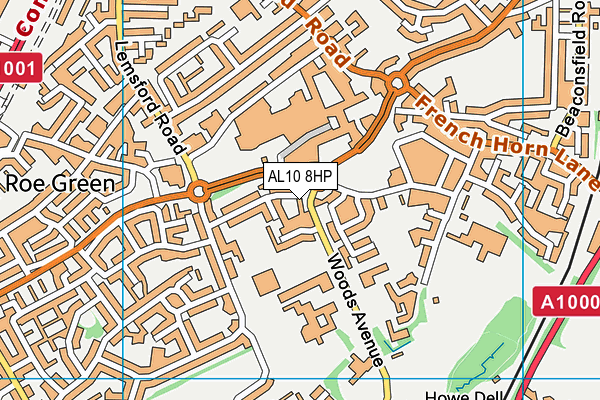 AL10 8HP map - OS VectorMap District (Ordnance Survey) AL10 8HP map - OS VectorMap District (Ordnance Survey)