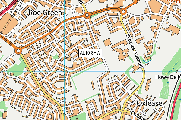 AL10 8HW map - OS VectorMap District (Ordnance Survey) AL10 8HW map - OS VectorMap District (Ordnance Survey)