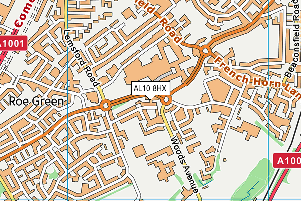 AL10 8HX map - OS VectorMap District (Ordnance Survey) AL10 8HX map - OS VectorMap District (Ordnance Survey)