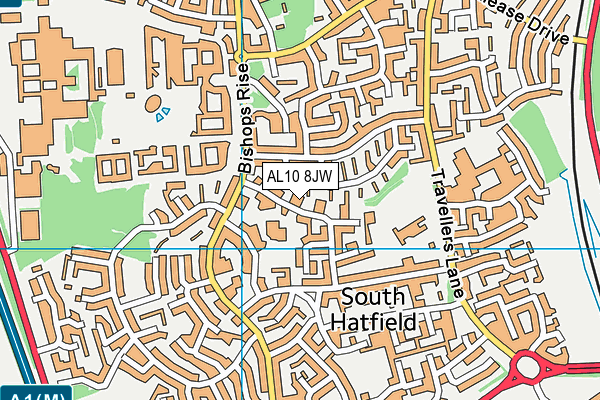 AL10 8JW map - OS VectorMap District (Ordnance Survey) AL10 8JW map - OS VectorMap District (Ordnance Survey)