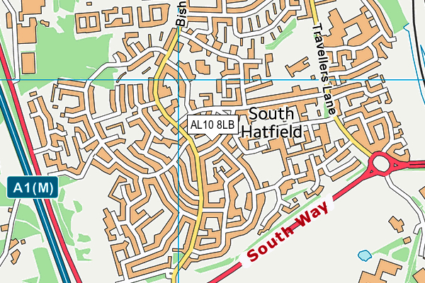 AL10 8LB map - OS VectorMap District (Ordnance Survey) AL10 8LB map - OS VectorMap District (Ordnance Survey)