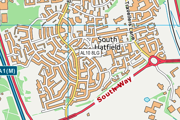 AL10 8LG map - OS VectorMap District (Ordnance Survey) AL10 8LG map - OS VectorMap District (Ordnance Survey)