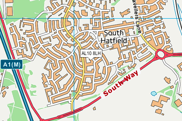 AL10 8LH map - OS VectorMap District (Ordnance Survey) AL10 8LH map - OS VectorMap District (Ordnance Survey)