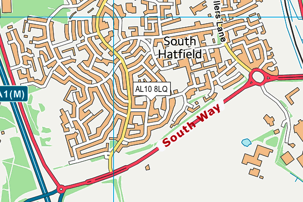 AL10 8LQ map - OS VectorMap District (Ordnance Survey) AL10 8LQ map - OS VectorMap District (Ordnance Survey)