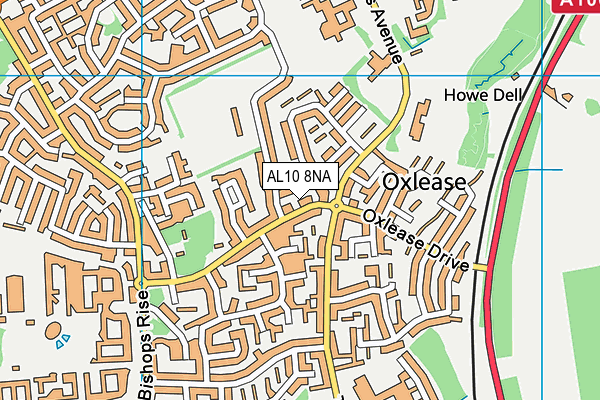 AL10 8NA map - OS VectorMap District (Ordnance Survey) AL10 8NA map - OS VectorMap District (Ordnance Survey)