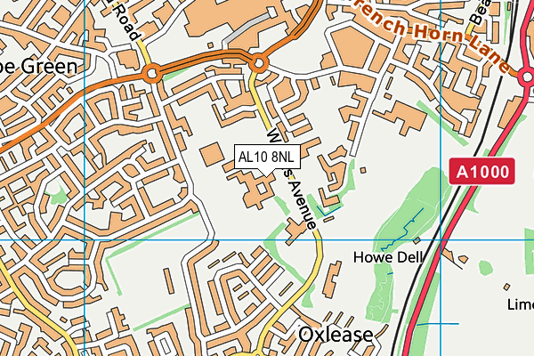 AL10 8NL map - OS VectorMap District (Ordnance Survey) AL10 8NL map - OS VectorMap District (Ordnance Survey)