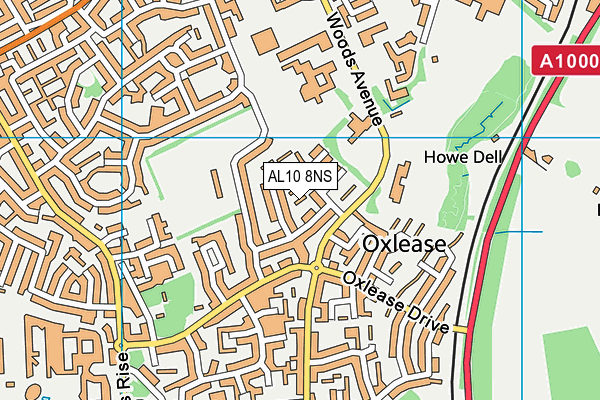 AL10 8NS map - OS VectorMap District (Ordnance Survey) AL10 8NS map - OS VectorMap District (Ordnance Survey)
