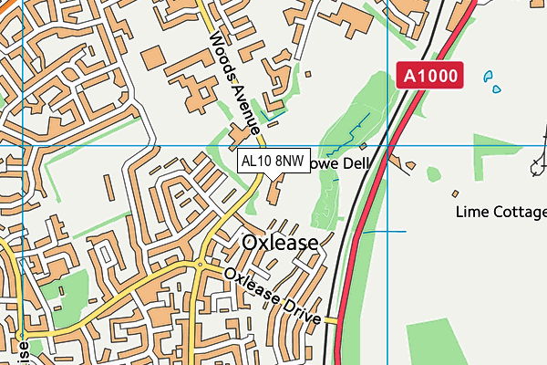 AL10 8NW map - OS VectorMap District (Ordnance Survey) AL10 8NW map - OS VectorMap District (Ordnance Survey)