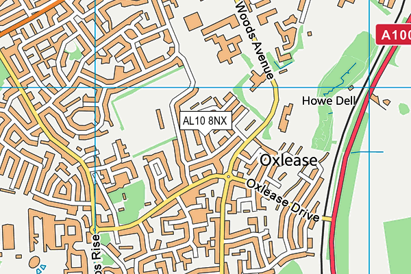 AL10 8NX map - OS VectorMap District (Ordnance Survey) AL10 8NX map - OS VectorMap District (Ordnance Survey)