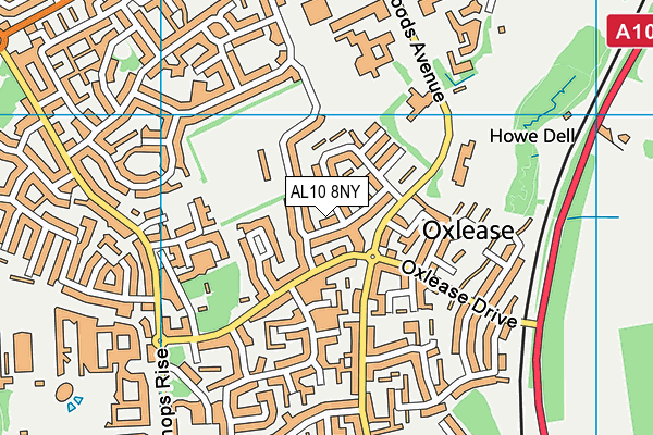 AL10 8NY map - OS VectorMap District (Ordnance Survey) AL10 8NY map - OS VectorMap District (Ordnance Survey)