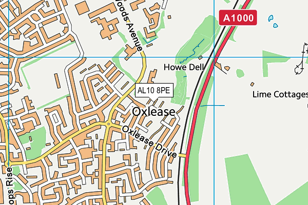AL10 8PE map - OS VectorMap District (Ordnance Survey) AL10 8PE map - OS VectorMap District (Ordnance Survey)