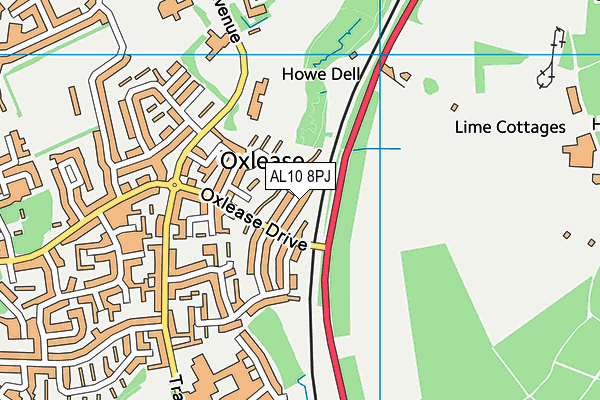 AL10 8PJ map - OS VectorMap District (Ordnance Survey) AL10 8PJ map - OS VectorMap District (Ordnance Survey)