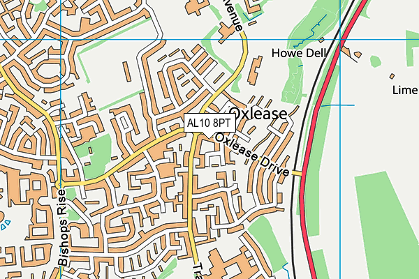 AL10 8PT map - OS VectorMap District (Ordnance Survey) AL10 8PT map - OS VectorMap District (Ordnance Survey)