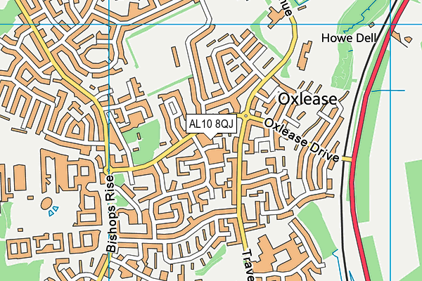 AL10 8QJ map - OS VectorMap District (Ordnance Survey) AL10 8QJ map - OS VectorMap District (Ordnance Survey)
