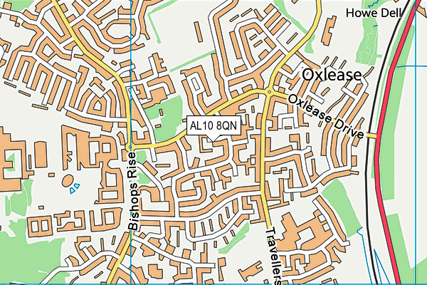 AL10 8QN map - OS VectorMap District (Ordnance Survey) AL10 8QN map - OS VectorMap District (Ordnance Survey)