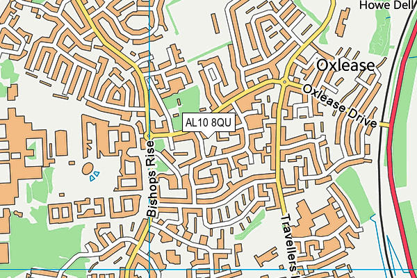 AL10 8QU map - OS VectorMap District (Ordnance Survey) AL10 8QU map - OS VectorMap District (Ordnance Survey)