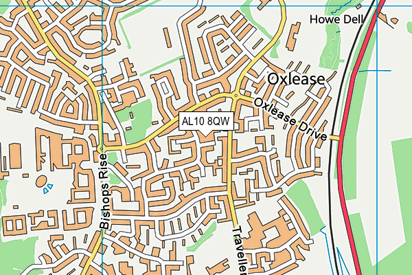 AL10 8QW map - OS VectorMap District (Ordnance Survey) AL10 8QW map - OS VectorMap District (Ordnance Survey)