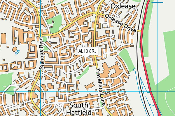AL10 8RJ map - OS VectorMap District (Ordnance Survey) AL10 8RJ map - OS VectorMap District (Ordnance Survey)