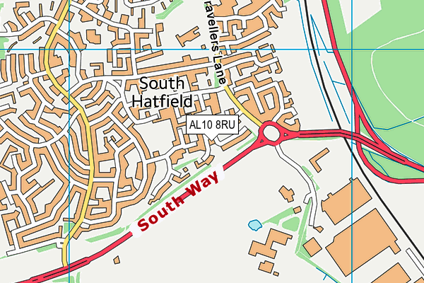 AL10 8RU map - OS VectorMap District (Ordnance Survey) AL10 8RU map - OS VectorMap District (Ordnance Survey)