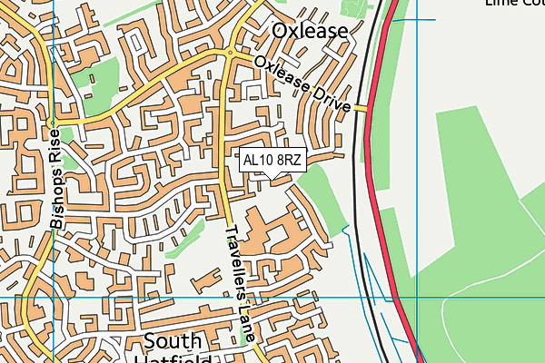 AL10 8RZ map - OS VectorMap District (Ordnance Survey) AL10 8RZ map - OS VectorMap District (Ordnance Survey)