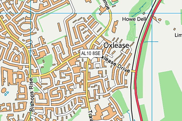 AL10 8SE map - OS VectorMap District (Ordnance Survey) AL10 8SE map - OS VectorMap District (Ordnance Survey)