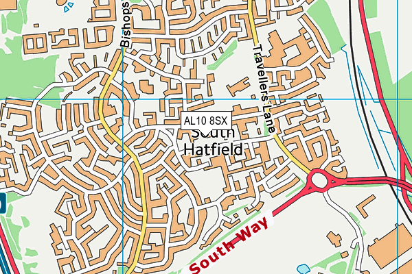 AL10 8SX map - OS VectorMap District (Ordnance Survey) AL10 8SX map - OS VectorMap District (Ordnance Survey)