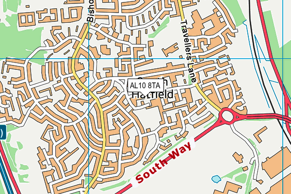 AL10 8TA map - OS VectorMap District (Ordnance Survey) AL10 8TA map - OS VectorMap District (Ordnance Survey)
