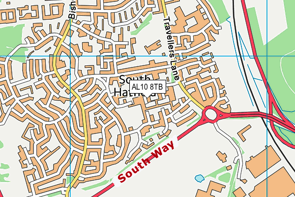 AL10 8TB map - OS VectorMap District (Ordnance Survey) AL10 8TB map - OS VectorMap District (Ordnance Survey)