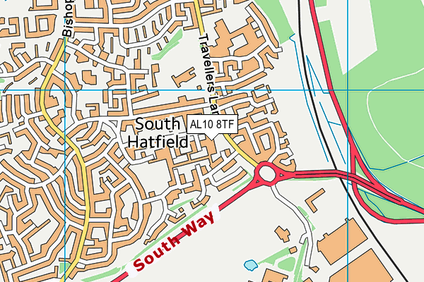 AL10 8TF map - OS VectorMap District (Ordnance Survey) AL10 8TF map - OS VectorMap District (Ordnance Survey)