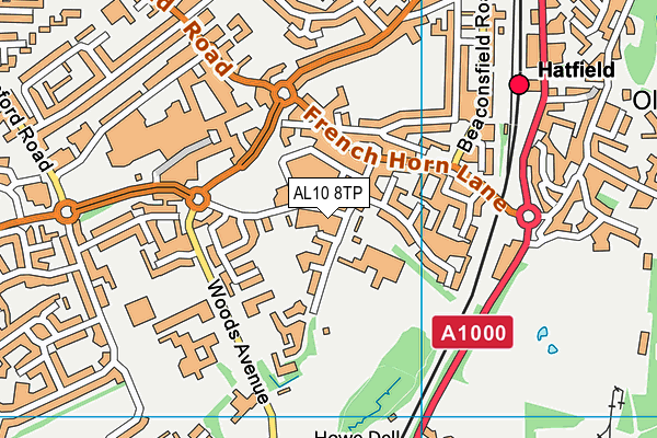 AL10 8TP map - OS VectorMap District (Ordnance Survey) AL10 8TP map - OS VectorMap District (Ordnance Survey)
